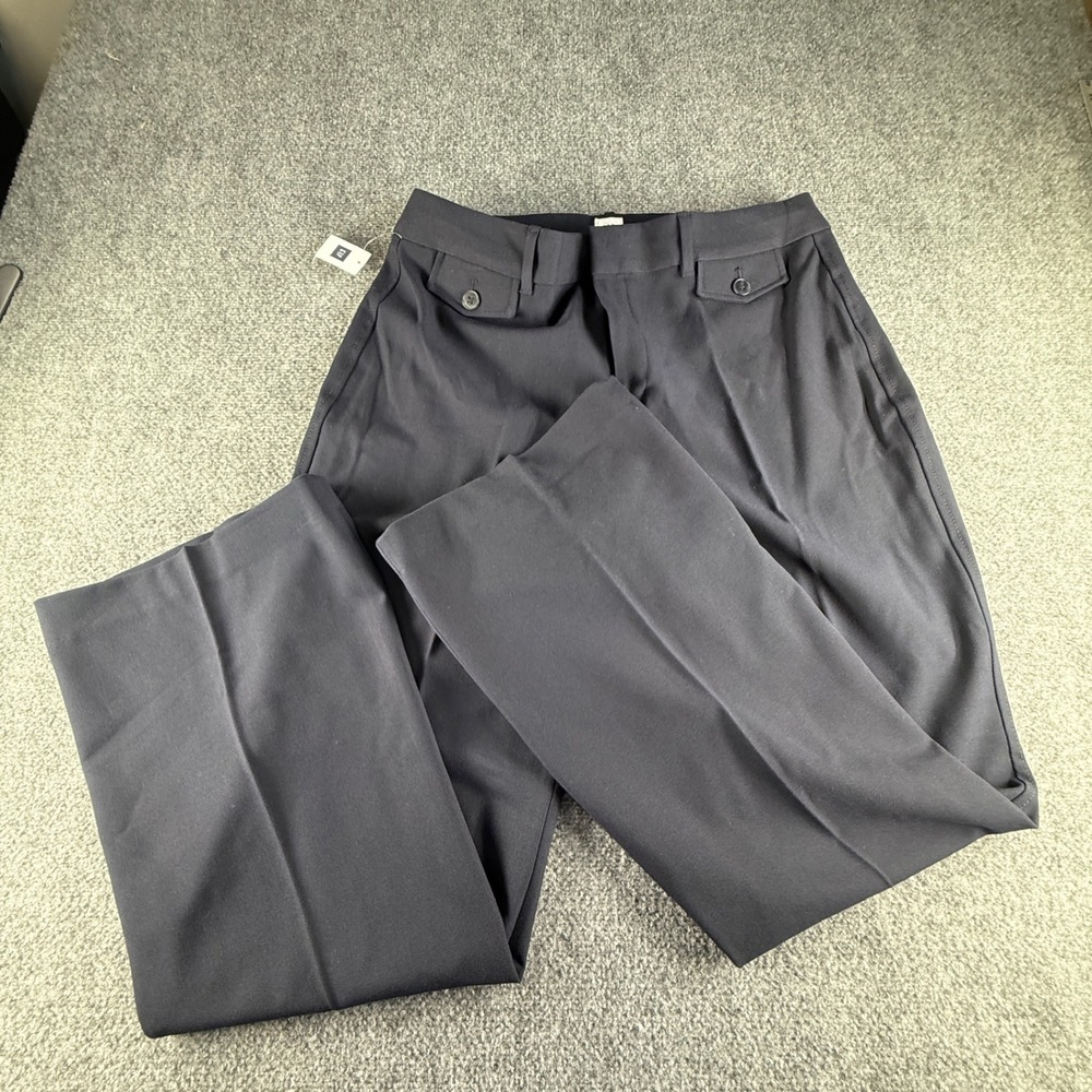 Gap Navy Blue Wide Leg Flap Pocket Trousers Size 16 NWT 374187-00-1